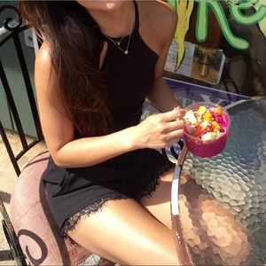 Forever 21 black lace trim shorts XS